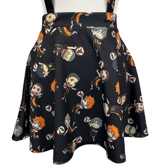 Hot Topic Haikyu Chibi Japanese Character Cosplay Anime Suspender Mini Skirt - Picture 6 of 12